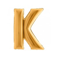 Folieballon letter K 100 cm Goud