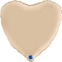 Folieballon Satin Hart 46 cm Crème