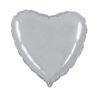 Folieballon Hart 46 cm Zilver