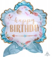 Folieballon ''Happy Birthday'' rond (63 x 68 cm)