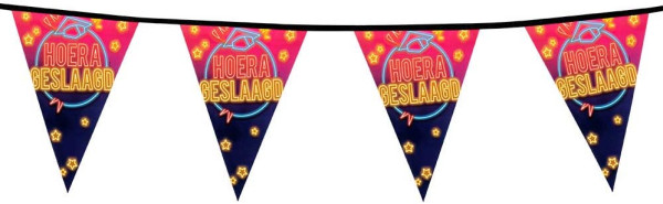 Vlaggenlijn Slinger Hoera Geslaagd Neon