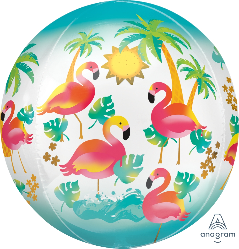 ORBZ folieballon''Let's Flamingle''rond (38 x 40 cm)