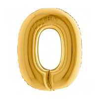 Folieballon Cijfer 0 100 cm Goud