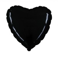 Folieballon Hart 46 cm Zwart