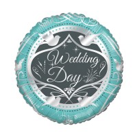 Folie ballon Wedding Day silver doves, 46cm