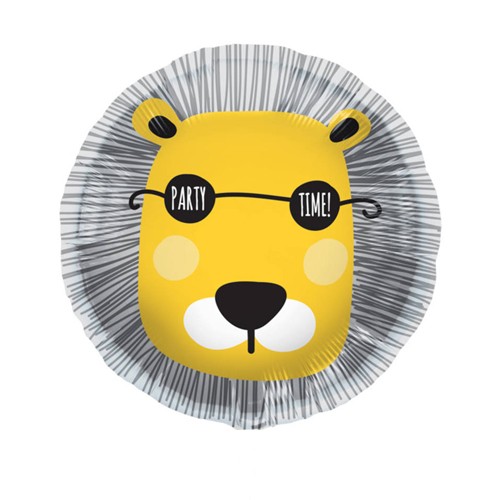 Folieballon rond Leeuw Party Time! (45cm)