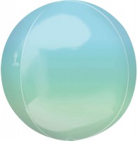 ORBZ bal folieballon ombre 40 cm 1 st. Blauw / Groen
