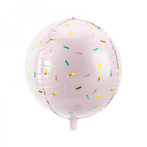 Folie ballon bal 40cm confetti roze