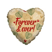 Folieballon ECO ONE hart beige "Forever and ever" (45cm)