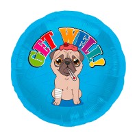 Folie ballon "Get Well" hond 46cm
