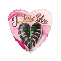 Folieballon ECO ONE hart roze "Love you" (45cm)