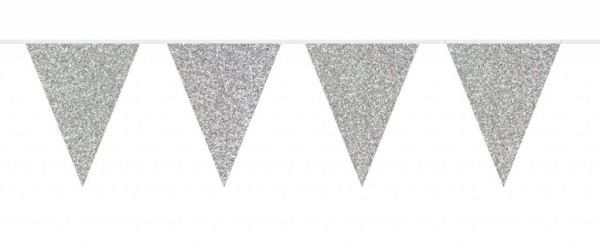 Vlaggenlijn glitter zilver 6m